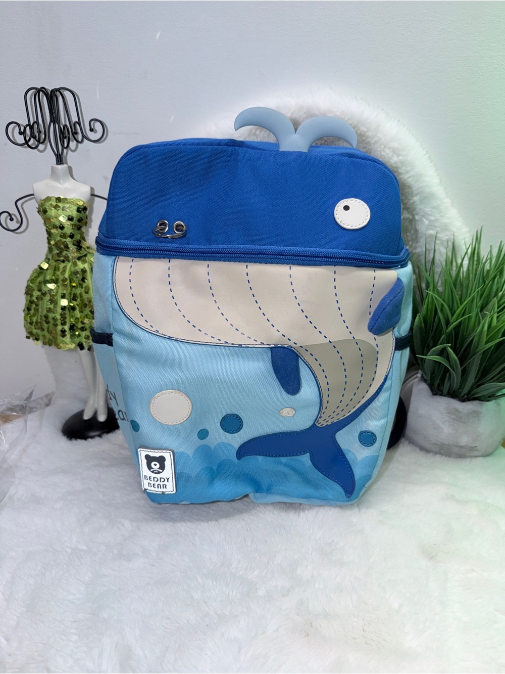 Kids Whale Adorable School Daycare Trip Thermal Lunch Backpack - Blue 🐳